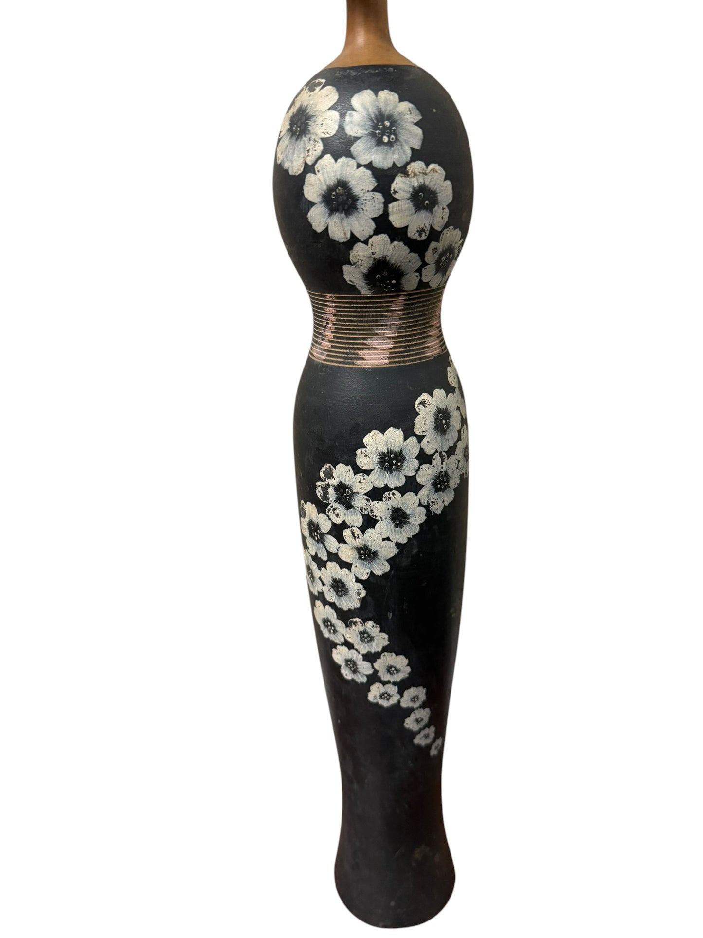 Lady in white flower dress Kokeshi